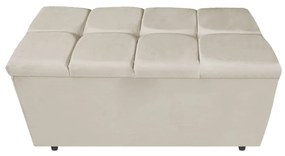Calçadeira Estofada Manchester 90 cm Solteiro Suede Bege - ADJ Decor
