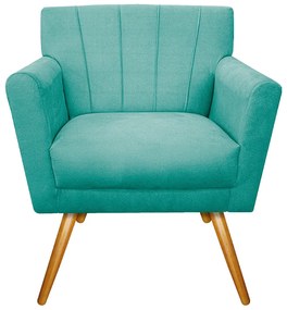 kit 02 Poltronas Laura Palito Mel Suede Azul Tiffany - ADJ Decor