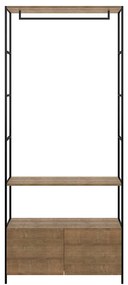 Módulo Para Guarda Roupa Steel Quadra com 02 Gavetas Estilo Industrial Vermont e Preto - D'Rossi