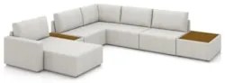 Sofá de Canto Chaise 5 Lugares 290cm Bristol Z32 Linho Cru - Mpozena