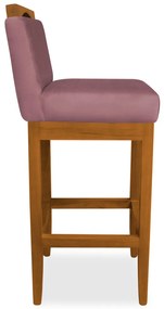 Banqueta Decorativa Elis Veludo Rose