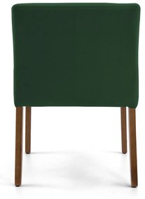 Poltrona Decorativa Sala de Estar Pés Madeira Vicenza Veludo Verde G15 - Gran Belo