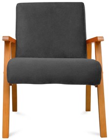 Poltrona Decorativa Alexa Braça de Madeira Linho Cinza - Sheep Estofados