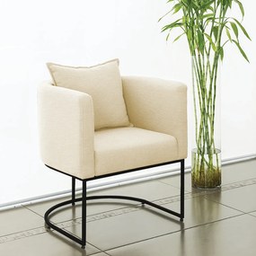 Poltrona Paola Linho Base Metálica Preto D03 - D'Rossi  - A19 Grosso Bege