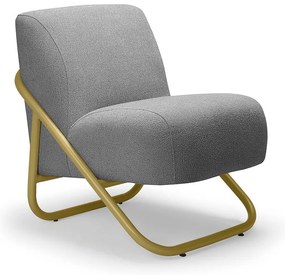 Poltrona Sala Decorativa Industrial Dourado Martina Bouclê K01 - D'Rossi - Grafite