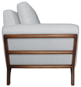 Poltrona Decorativa Sabrina Linho Cinza