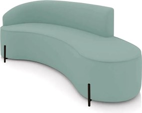 Sofá 4 Lugares Orgânico 220cm Pé Preto Morgan Veludo/Cotelê - Menta