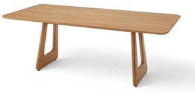 Mesa de Jantar Hailee Retangular Tampo Lâmina Cinamomo Base Madeira Eucalipto