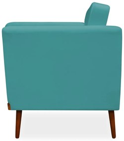 Poltrona Decorativa Siena Veludo Azul Tiffany