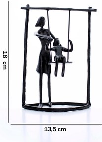 Escultura Decorativa Em Metal Preto Balanço 18x13,5 Cm - D'Rossi