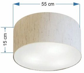 Plafon Cilíndrico Md-3057 Cúpula em Tecido 55x15cm Linho Bege - Bivolt