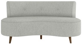 Sofá Living 2 Lugares 160cm Aang Pés Palito Linho Cinza G33 - Gran Belo