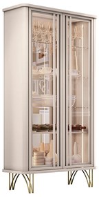 Cristaleira de Vidro com Espelho e LED Lucie H01 - D'Rossi - Off White