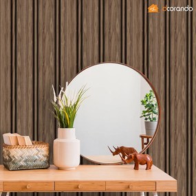 Papel De Parede Ripado Largo Pinus Escuro 3 Metros