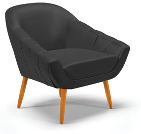 Kit 01 Namoradeira 02 Lugares e 02 Poltronas Giovana Corino Pés Palito Castanho - D'Rossi - Preto