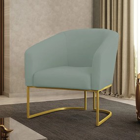 Poltrona Decorativa Industrial Dourado Stella Cotelê Ext/Veludo D03 - D'Rossi - Menta