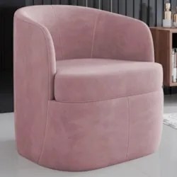 Poltrona Giratória Decorativa para Sala Dandara Z08 Veludo Rosê - Mpoz