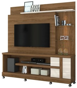 Estante de TV 55 Pol 182cm com Rodízio para Sala Elaris M20 - D'Rossi - Naturale e Off White