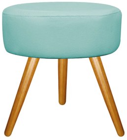 Kit 02 Puffs Sofia Palito Mel Suede Azul Tiffany - ADJ Decor