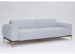Sofá 3 Lugares Tóquio D07 230cm Lona Cinza Claro - D'Rossi