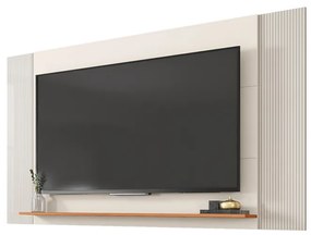 Painel TV até 65 Pol Extensível 136-150-180cm Suspenso Visari Off White/Freijó C01 - D'Rossi