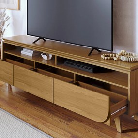 Rack TV 75 Pol 200cm Bancada para Sala Elarin M20 - D'Rossi - Cumaru