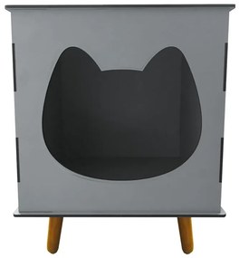 Casinha Toca de Gato Cat Line B1000 Pés Palito Cinza - Sheep Estofados - Cinza claro