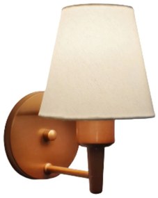 Arandela Cone Md-2004 Base Cobre Cúpula em Tecido 14/14x07cm Branco - Bivolt