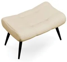 Puff Decorativo Para Sala de Estar Pés Palito Lord Veludo Luxo Off Whi