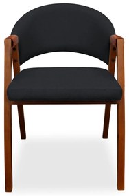 Poltrona Decorativa Suellen Linho Preto