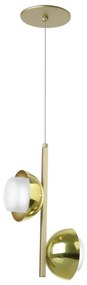 Pendente Bros Duplo 12X17,5X31Cm Metal Alumínio E Vidro 02Xg9 - Old Ar... (DOURADO FOSCO)