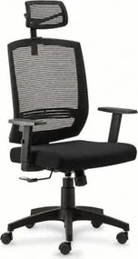 Cadeira para Escritório Presidente Giratória Ergonômica New Opus Roal Preto Encosto em Tela