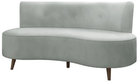 Sofá Living 2 Lugares 135cm Aang Pés Palito Veludo Cinza Claro G33 - Gran Belo