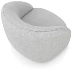 Poltrona Decorativa Orgânica Giratória Kit 2 Lya Z32 Linho Cinza Claro