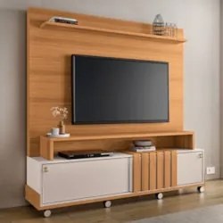 Estante Painel de TV 65 Pol 180cm Bold Cinamomo/Off White - HB Móveis