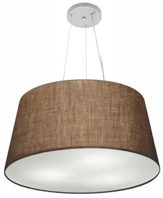 Lustre Pendente Cone Md-4063 Cúpula em Tecido 30/60x50cm Café - Bivolt