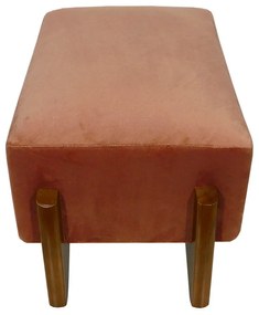 Banquinho Acolchoado Evo Retangular Peach Veludo em Várias Cores - Rosa