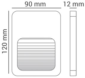 Balizador Fit Sobrepor 2W Led 3000K Ip65 Preto 09X12X1,2Cm | Opus Dn 3... (Branco)