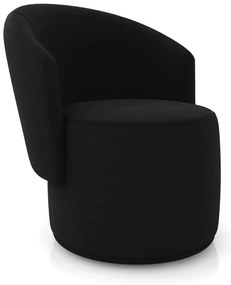 Poltrona Decorativa Orgânica Fixa para Sala Malu Suede M11 - D'Rossi - Preto