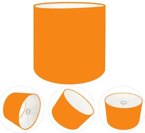 Cúpula Abajur Cilíndrica Cp-8009 Ø25x20cm Laranja