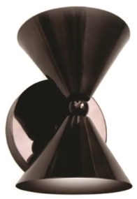 Arandela Time Cone Aluminio Fixo Duplo 16X14X17Cm 2Xmr11 - Old Artisan... (PRETO)