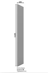 Painel Lateral de Fechamento para Cozinha 49cm 100% MDF Belize Cinza –