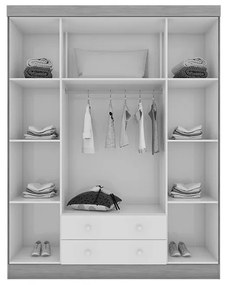 Guarda Roupa Infantil Isis 4 Portas 2 Gavetas Branco - Incorplac - Branco