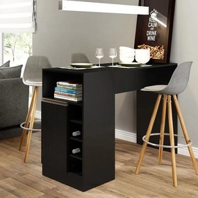 Bancada Balcão Gourmet Mesa Cozinha Multiuso Preta
