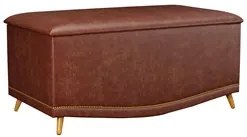 Calçadeira Baú Solteiro 90cm com Tachas Imperial J02 Facto Marrom - Mp
