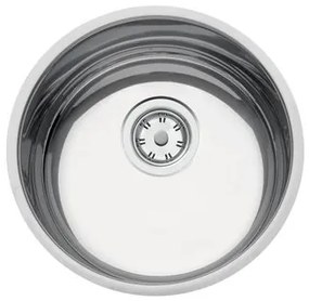 Cuba de Embutir Tramontina Luna 30 BL Standard em Aço Inox Polido 30 cm com Válvula