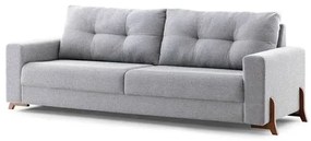 Sofá Ahaus 3 Lugares cor Cinza com Pés Madeira Amendoa 198 cm - 71137 Sun House