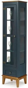 Cristaleira Remy 1 Porta e 1 Gaveta Cor Azul Petróleo 43cm - 67885 Sun House