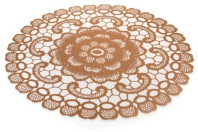 Jogo Americano Redondo de Plástico Flor Rosê 38 cm - D'Rossi