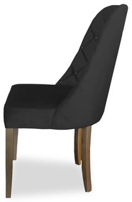 kit com 6 Cadeiras de Jantar Dublin Suede Preto